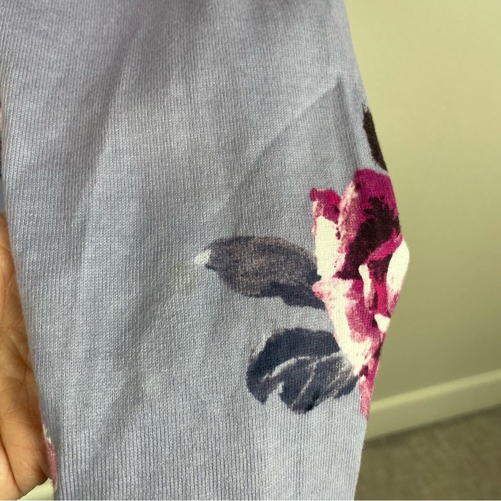 Joules Blue Gray Floral Knit Long Sleeve Top 12 - Picture 5 of 11